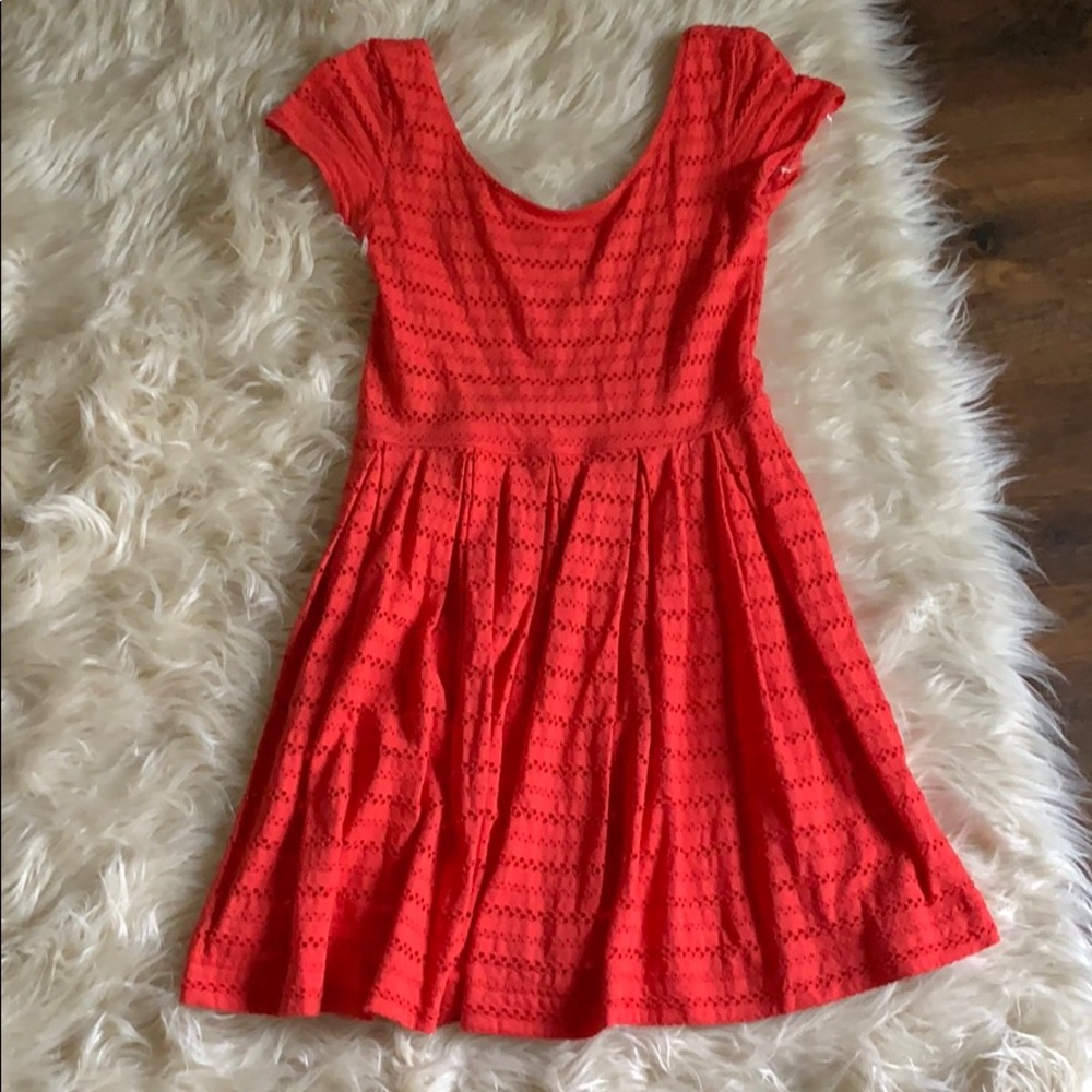 Orange cotton dress